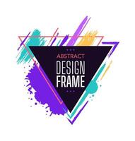 Abstarct design frame triangular with colored brush vector