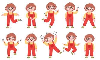 Cute boy expression. Little boy happy, sad and angry emotions, kid expression isolated illustration set. Funny child character vector