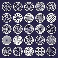 Laser cut round abstract decorative pattern template. Abstract decorative circle cutting panels isolated illustration set. Round geometric pattern panels vector