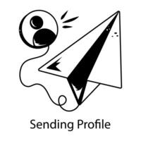 Trendy Sending Profile vector