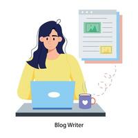 Trendy Blog Writer vector
