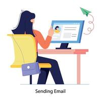Trendy Sending Email vector
