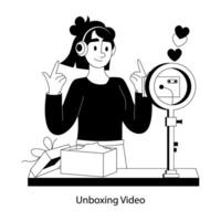 Trendy Unboxing Product vector