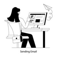Trendy Sending Email vector