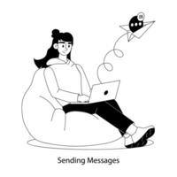 Trendy Sending Messages vector