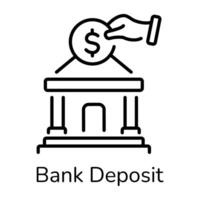 Trendy Bank Deposit vector