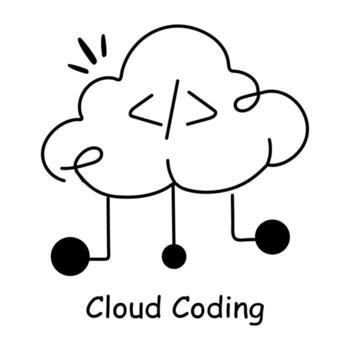 Trendy Cloud Coding vector