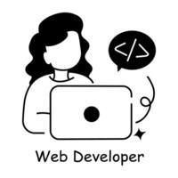 Trendy Web Developer vector