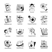 Bundle of Biometric System Linear Icons vector