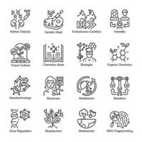 Collection of Bioengineering Linear Icons vector