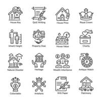 Bundle of Inheritance Linear Icons vector