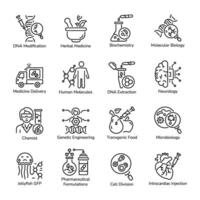 Bundle of Biotechnology and Science Linear Icons vector