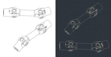 Universal joint drawings vector