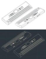 Synthesizer keyboard isometric blueprints vector