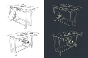 Table saw sketches vector