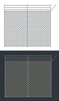 Wire Mesh Fence Blueprints vector