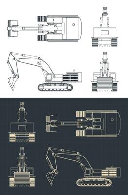 Powerful excavator blueprints