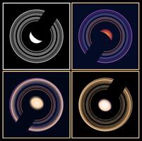 Saturn from an unusual perspective illustrations vector