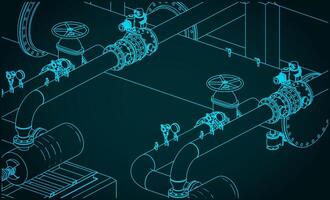 Pipes and valves illustration vector