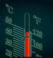 Thermometer with high temperature vector