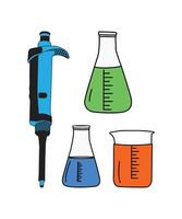 Biochemistry science erlenmeyer flask illustration design vector