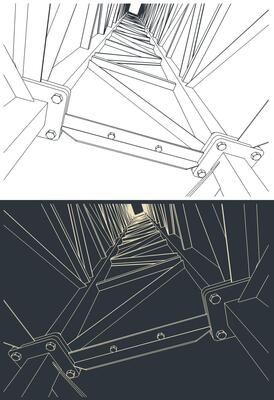 Steel metal frame structure close-up