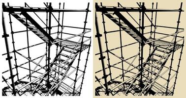 Scaffolding close-up illustrations vector