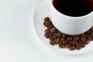 Coffee in a cup on a white background isolate photo