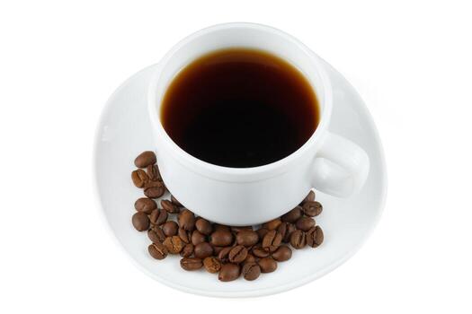Coffee in a cup on a white background isolate photo