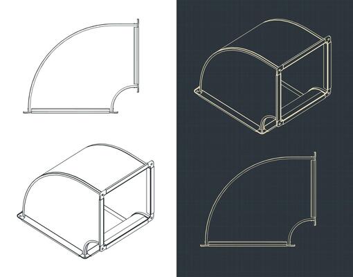 Angular duct pipe blueprints