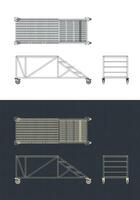 Rolling Service Ladder blueprints vector