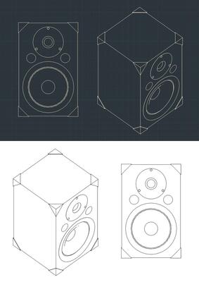 Audio speaker stereo sound system blueprints