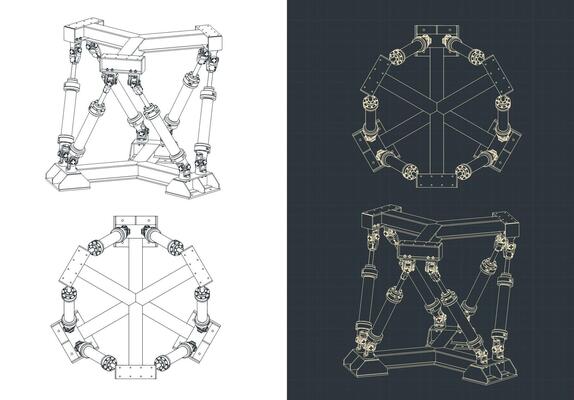 Hexapod mechanism blueprints