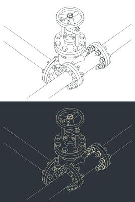 Control valve and pipes sketches