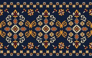 Geometric floral ethnic fabric seamless pattern colorful. traditional ethnic textile printed pattern, Designed for background ,wallpaper ,carpet ,clothing ,printed pattern ,fabric ,embroidery vector