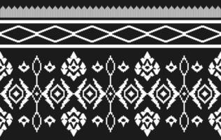 Geometric floral ethnic fabric seamless pattern black tone color. traditional ethnic textile printed pattern, Designed for background ,wallpaper ,carpet ,clothing ,pattern ,fabric ,embroidery vector