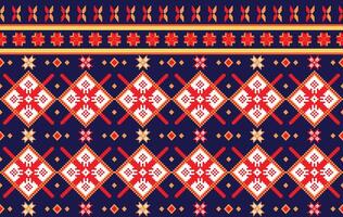 Geometric floral ethnic fabric seamless pattern colorful. traditional ethnic textile printed pattern, Designed for background ,wallpaper ,carpet ,clothing ,printed pattern ,fabric ,embroidery vector
