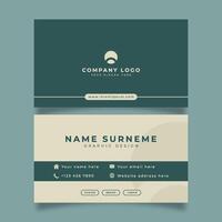 Minimalistic business card template design. Featuring a two-sided layout with a combination of green colors. vector