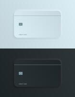 Set of credit card mockups isolated on a white and black. vector