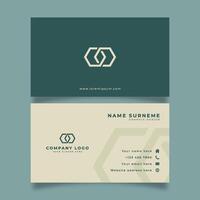 Minimalistic business card template design. Featuring a two-sided layout with a combination of green colors. vector