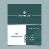 Minimalistic business card template design. Featuring a two-sided layout with a combination of green colors. vector
