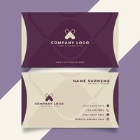 Sleek and upscale business card template featuring a sophisticated purple and white color scheme. vector