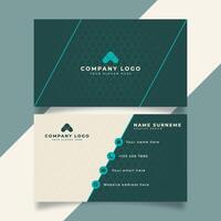 Minimalistic business card template design. Featuring a two-sided layout with a combination of green colors. vector