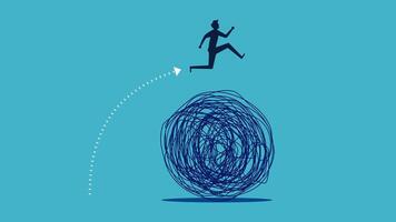 a man is running away from a ball with a line drawn around it vector