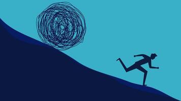 a man running up a hill with a ball in his hand vector