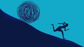 a man running up a hill with a ball in his hand vector