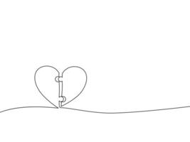 continuous line drawing of a heart shape vector