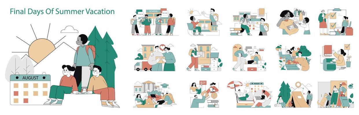 Last Days Of Summer. Flat Illustration