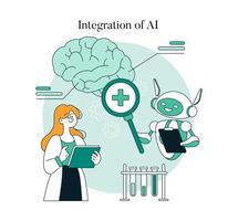 Tech Enabled Health. Flat Illustration vector
