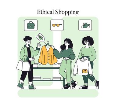 Sustainable Fashion. Flat Illustration vector